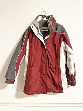 Vintage Columbia Interchange 3-in-1 Jacket Women’s Medium Maroon Grey